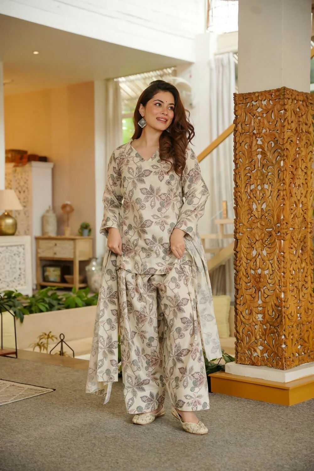 Aayaa Designer Printed Full Flared Suit | Grocsy