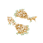 Nuyug 22K Gold Plated Chandbali Stone Drop Kundan Earrings | Grocsy