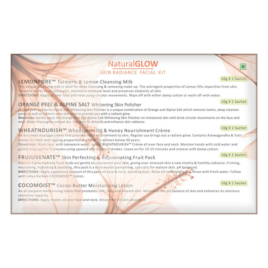 Lotus Herbals Natural Skin Glow Radiance Facial Kit | Grocsy