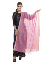 Mominos Fashion Baby Pink Banarsi Piping Dupatta | Grocsy