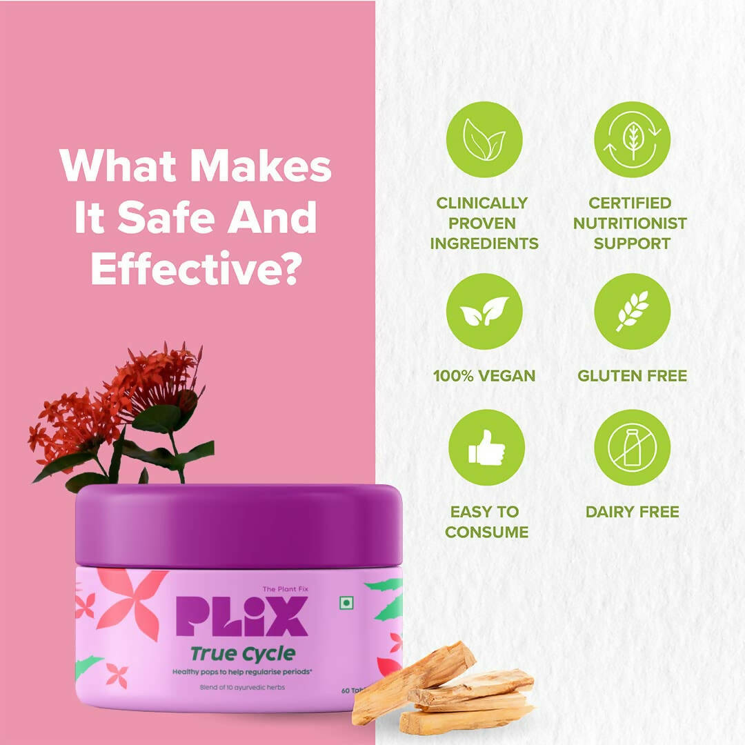 PLIX The Plant Fix Women's True Cycle Tablets | Grocsy