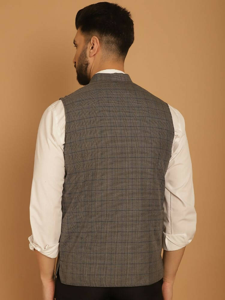 Even Apparels Nehru Jacket With Welt Pockets - Grey | Grocsy