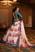 AI Fashion Light Pink Crepe Designer Navratri Wear Lehenga Choli Collection | Grocsy