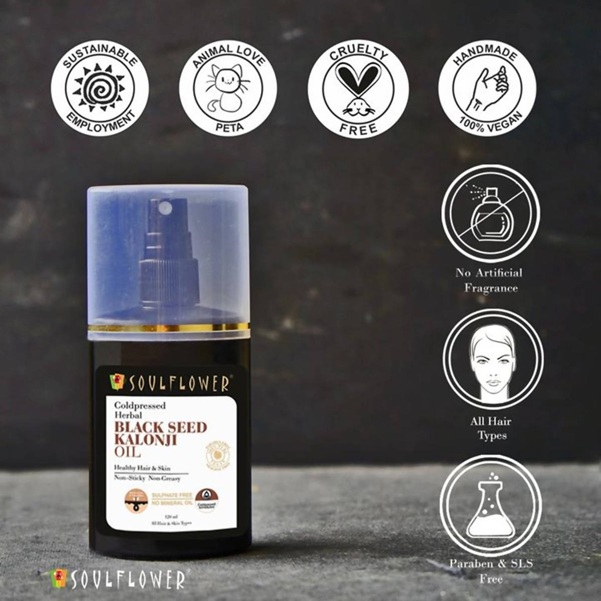 Soulflower Herbal Coldpressed Black Seed Kalonji Oil | Grocsy