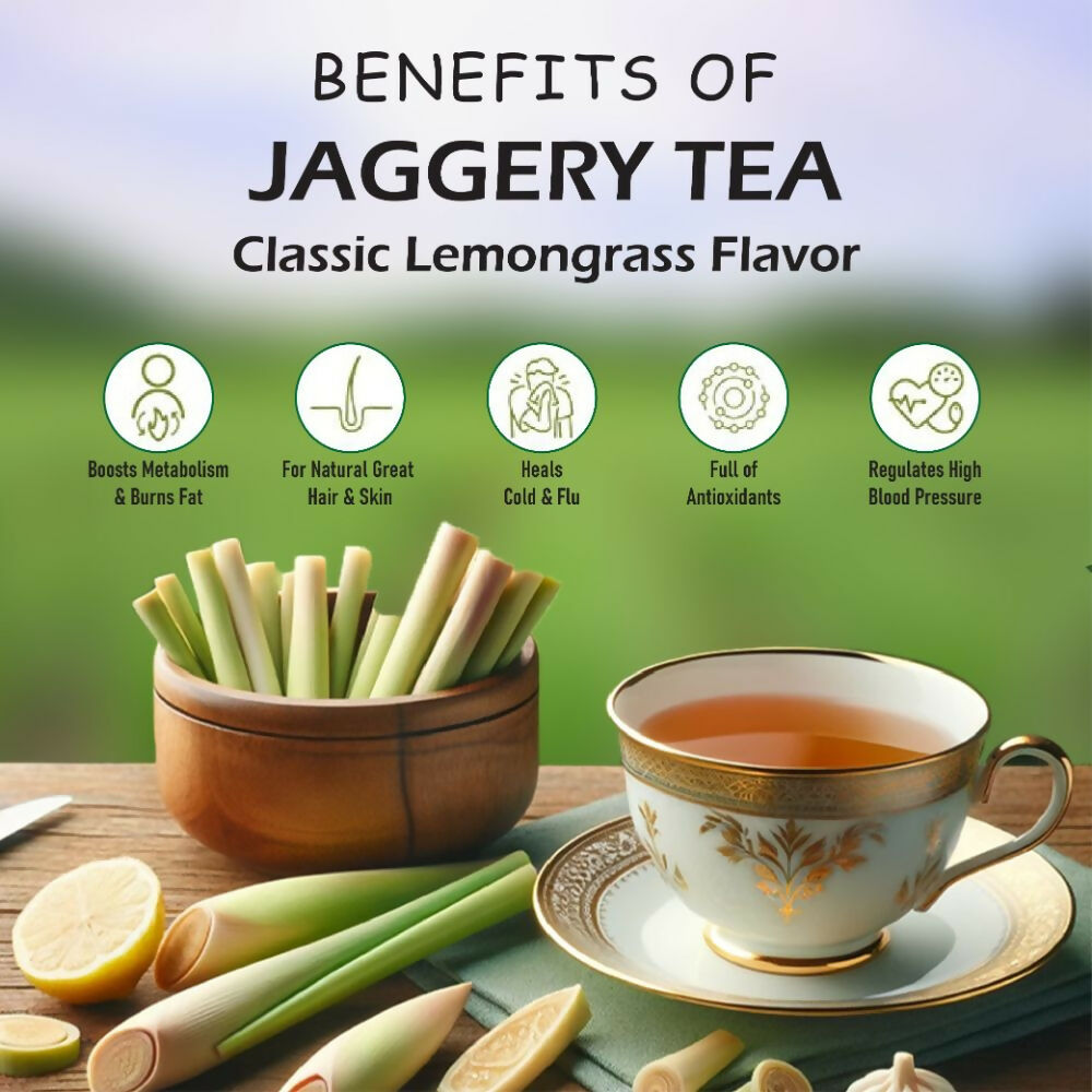 Naivedyam Classic Lemongrass Flavour Jaggery Tea | Grocsy