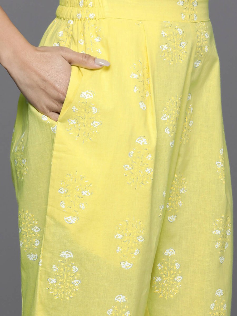 Ahalyaa Women's Traditional wear Kurta Set - Yellow | Grocsy