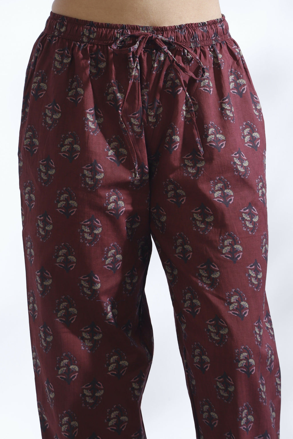 Breathables Butta Print Cotton Co-Ord Set – Wine | Grocsy