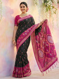 Shree Shyam Fashion Black Soft Silk Saree | Grocsy