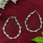 Mominos Fashion Kamal Johar Oxidised Elephant Design Silver Anklets | Grocsy