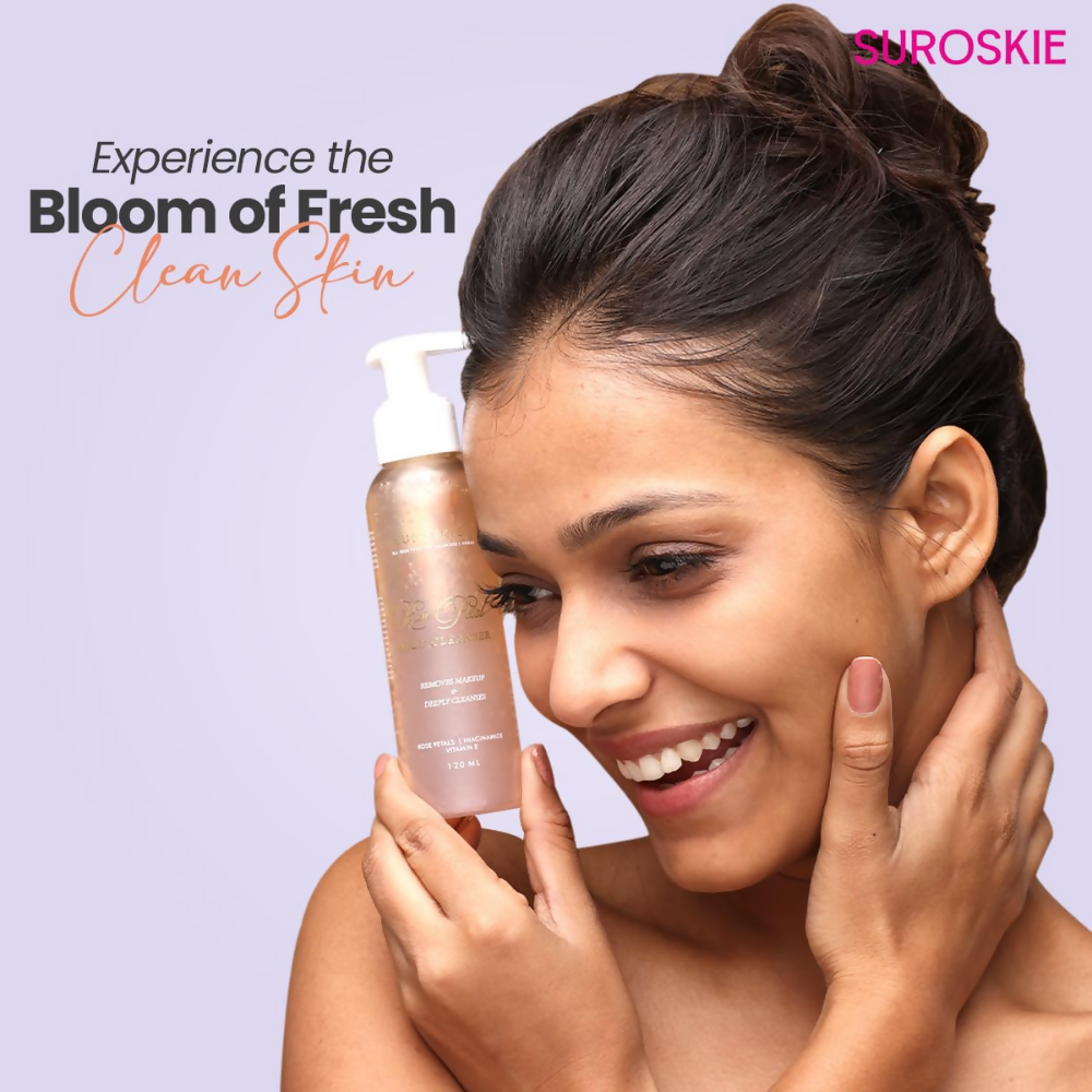 SUROSKIE Rose Petals Melt Cleanser 2-In-1 Face Wash & Makeup Remover | Grocsy