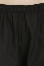 PAVONINE Black Color Chikankari Lace Scalloped Hem Cotton Fabric Sharara | Grocsy