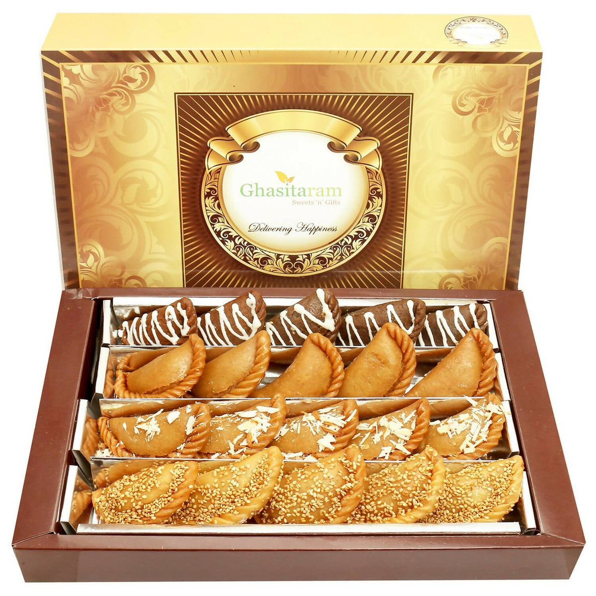 Ghasitaram Holi Sweets - Big Box of Assorted Gujiyas | Grocsy