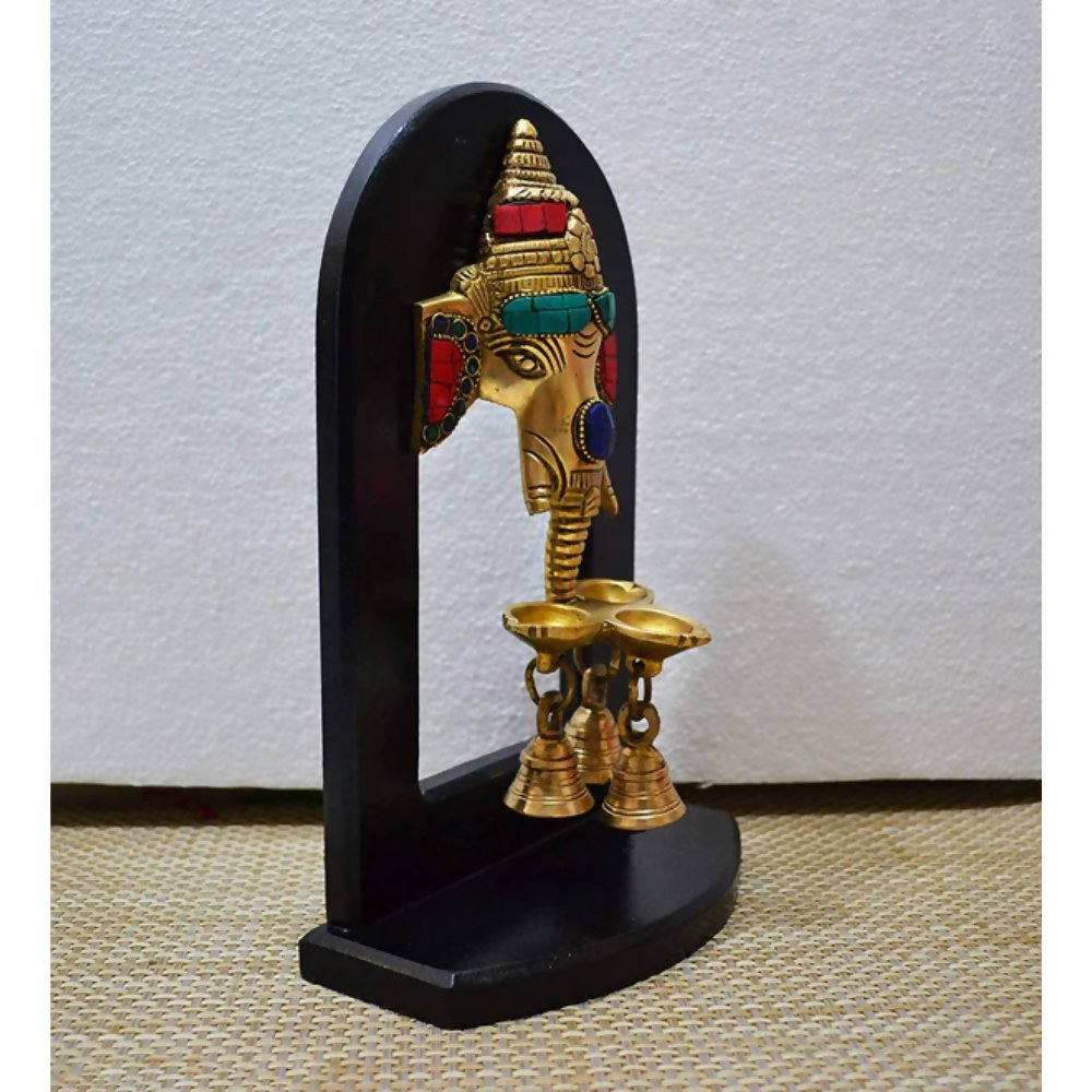 CraftVatika Handwork Ganesha Wall Hanging With Oil Lamp | Grocsy
