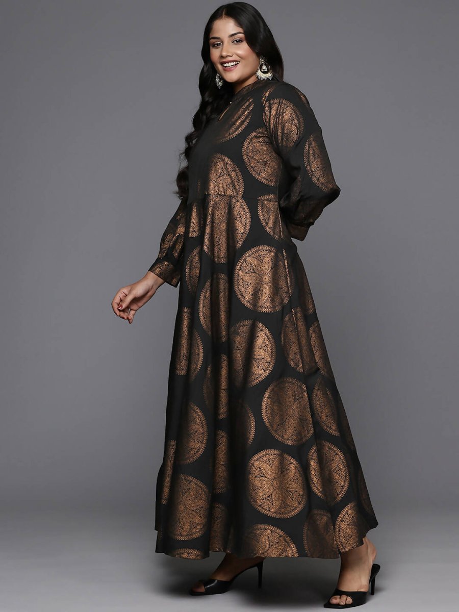 Ahalyaa Women's Traditional wear Ethnic Dress - Black | Grocsy