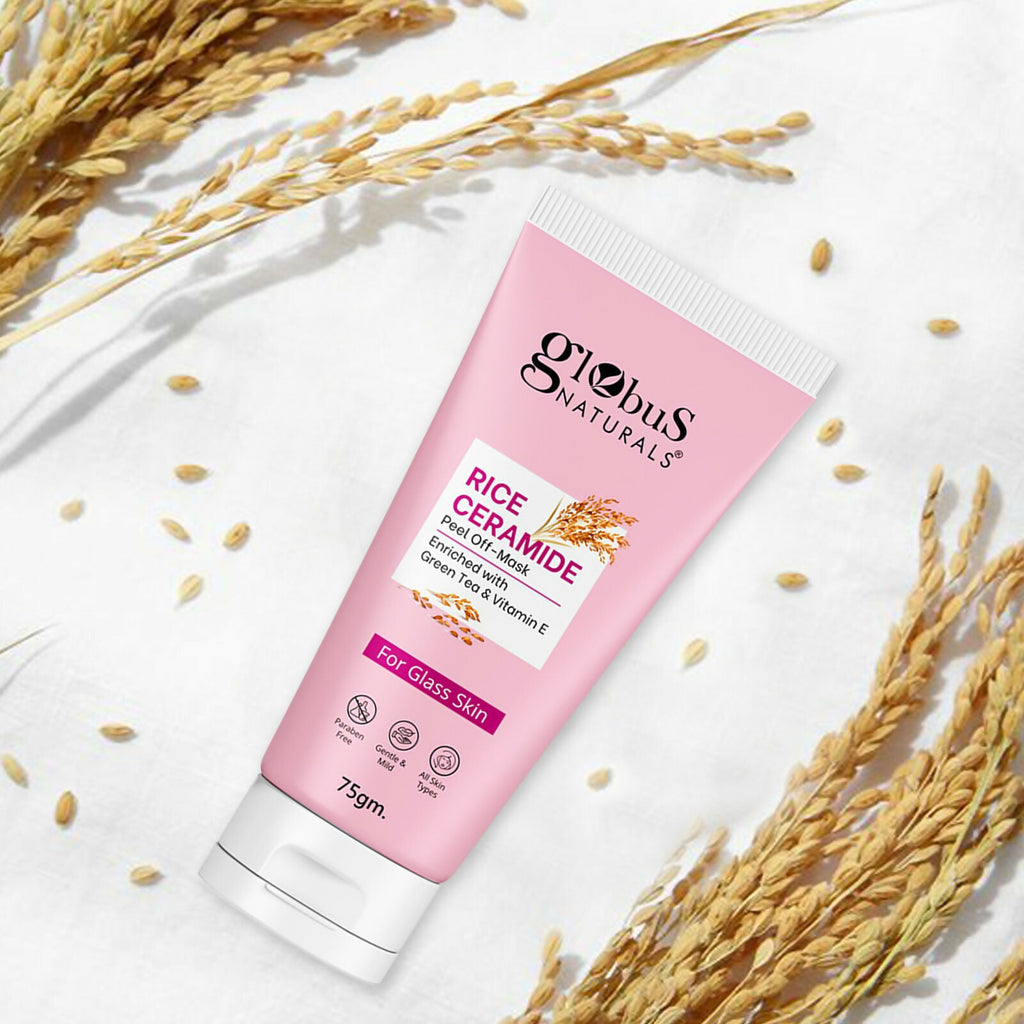 Globus Naturals Rice Ceramide Peel Off Mask, For Korean Glass Skin | Grocsy