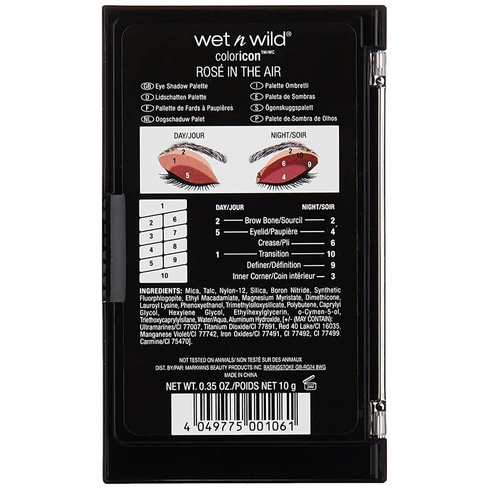 Wet n Wild Color Icon Eyeshadow 10 Pan Palette - Rose In The Air | Grocsy