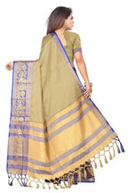Vamika Banarasi Cotton Silk Weaving Brown Saree (DOCTOR MOR CHIKU) | Grocsy