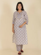 Aramya Straight Soft Cotton Floral Print Women's Kurta - Beige | Grocsy
