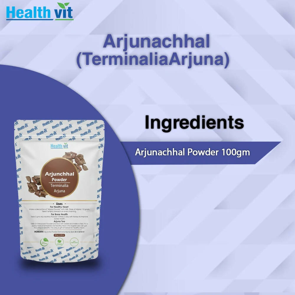 Healthvit Natural Arjunchhal Powder | Grocsy
