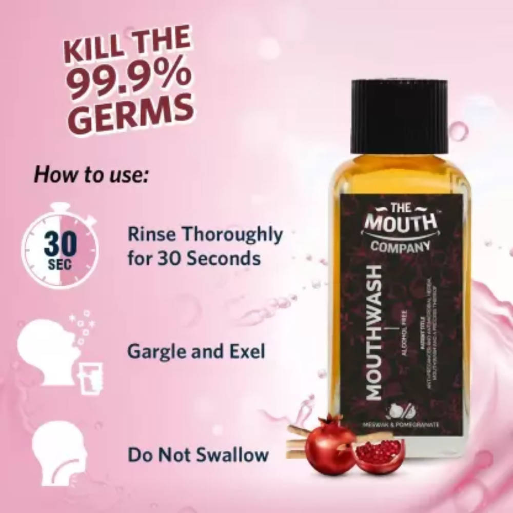 The Mouth Company Meswak & Pomegranate Mouthwash | Grocsy