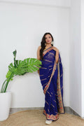 Vamsee Aaradhna Purple Georgette Saree | Grocsy