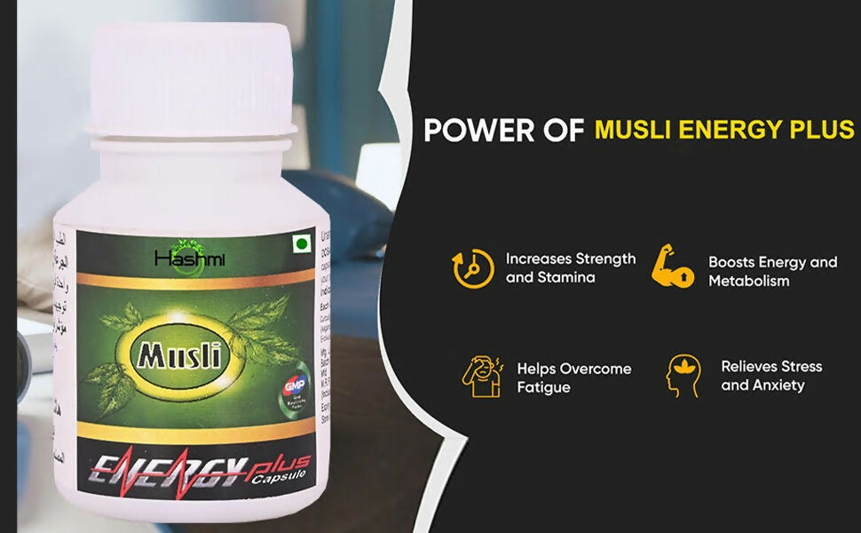 Hashmi Pharmacy Musli Energy Plus Capsules For Men | Grocsy
