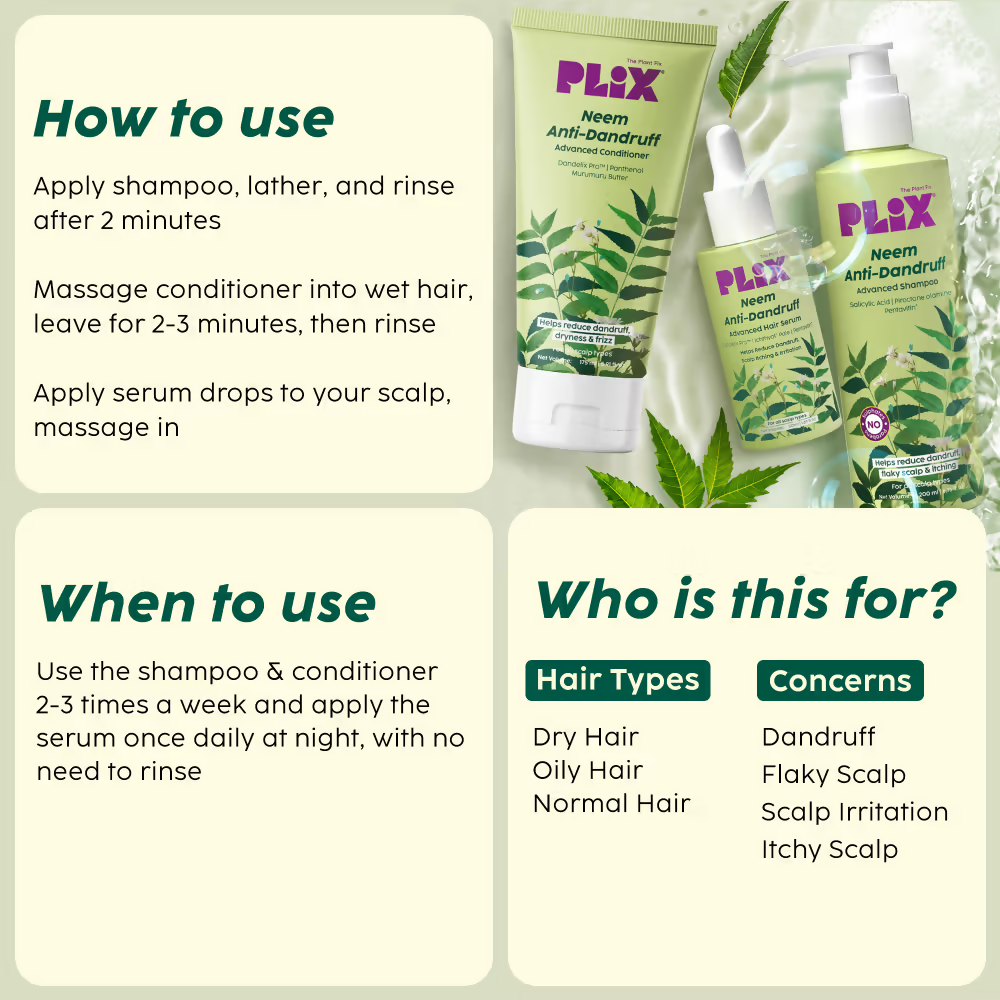 PLIX The Plant Fix Neem Anti-Dandruff Kit | Grocsy