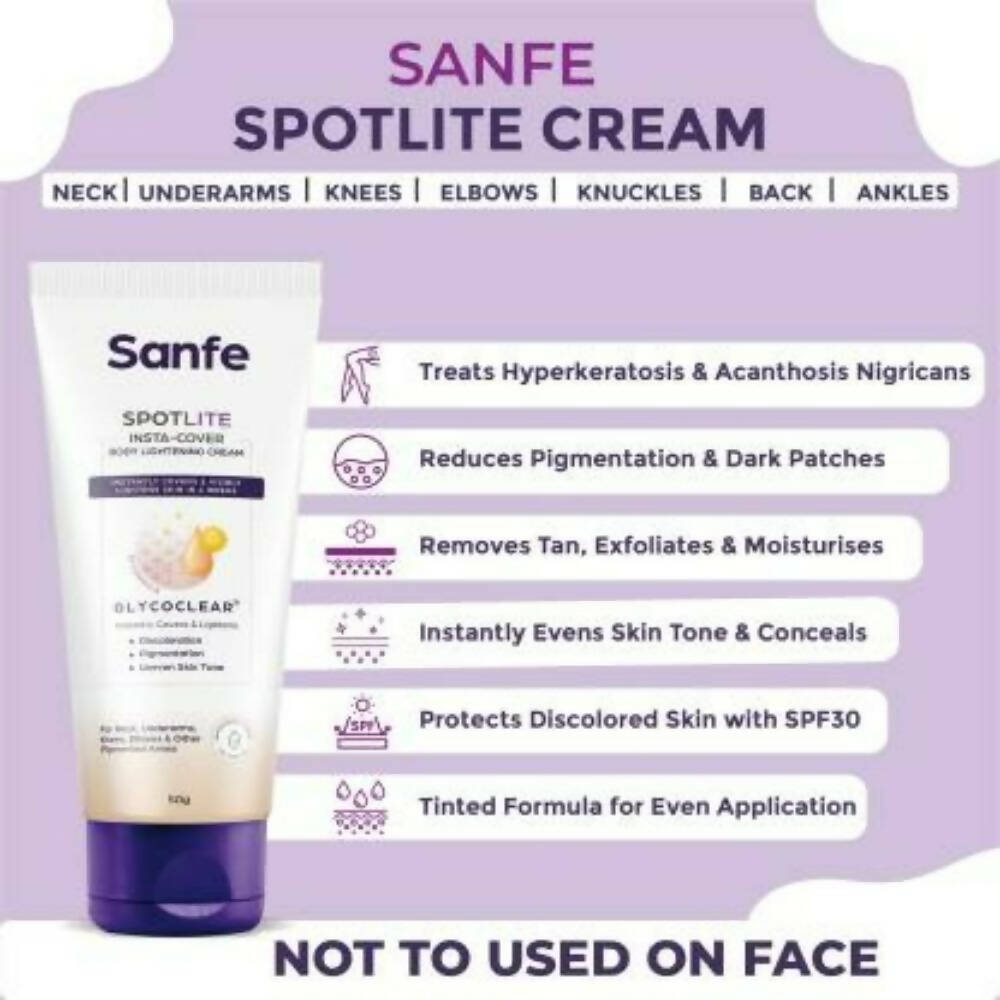 Sanfe Spotlite Insta-Cover Body Lightening Cream | Grocsy