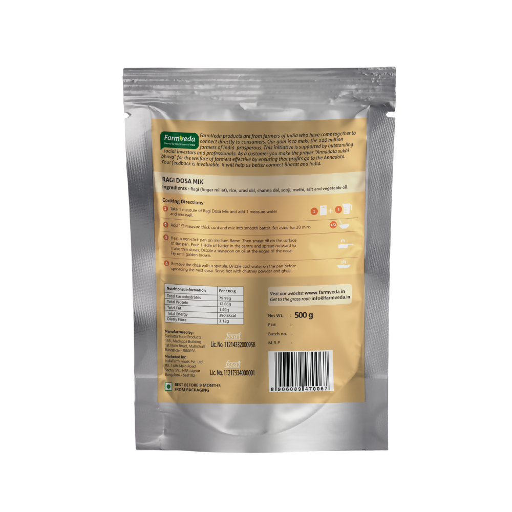 Farmveda Instant Mix- Ragi Dosa | Grocsy