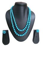 Inhanns Everyday Workwear Pearl Set (Double Layered Pearls) - Sea Blue | Grocsy