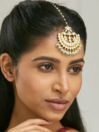 Nuyug 22k Gold Plated Crescent Maang Tikka | Grocsy