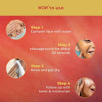 WOW Skin Science Papaya and Hyaluronic Acid Hydrating Face Scrub for Gently Exfoliates, Unclogs Pores | Grocsy