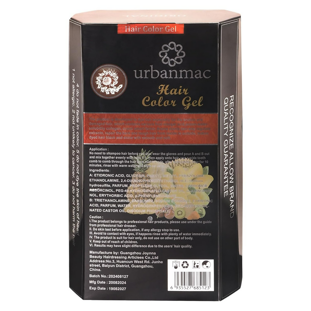 Urbanmac Fruit Vinegar Gel Hair Color Natural Hair Color Dye For Black | Grocsy