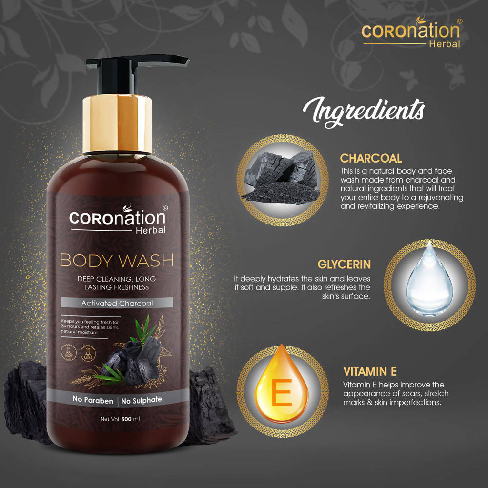 Coronation Herbal Activated Charcoal Body Wash | Grocsy