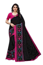 Vamika Black Chiffon Emboridered Saree (SUIDHAGA BLACK) | Grocsy
