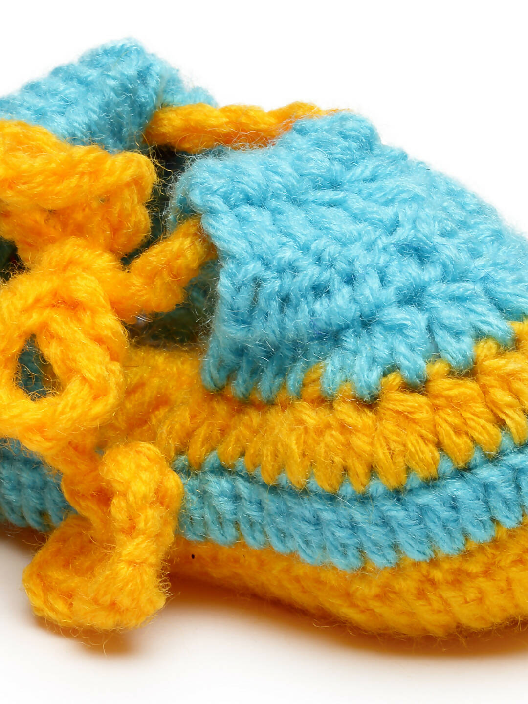 Chutput Kids Woollen Hand Knitted Self Desgin Detailed Booties - Yellow | Grocsy