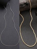 NVR Women's Set of 2 Silver & Gold Rhodium-Plated Minimal Chain | Grocsy