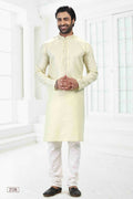 Raivat Ethnic Linen Cotton Thread Work Kurta Pajama In Pista Green Colour | Grocsy