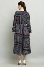 PAVONINE Navy Blue Color White Printed Kurta For Women | Grocsy