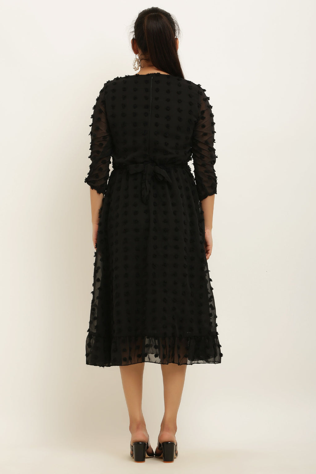PAVONINE Buta-Design Black Dress For Girls & Women | Grocsy