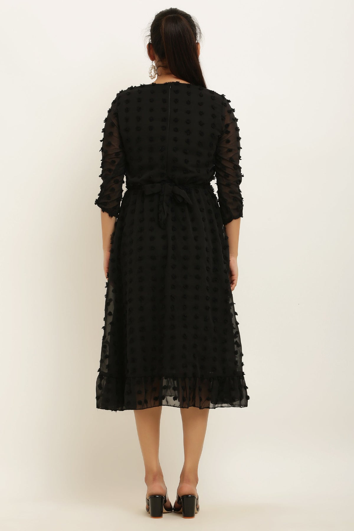 PAVONINE Buta-Design Black Dress For Girls & Women | Grocsy