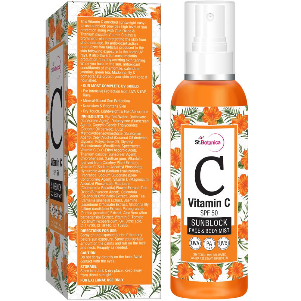 St.Botanica Vitamin C SPF 50 Sunblock Face & Body Mist | Grocsy