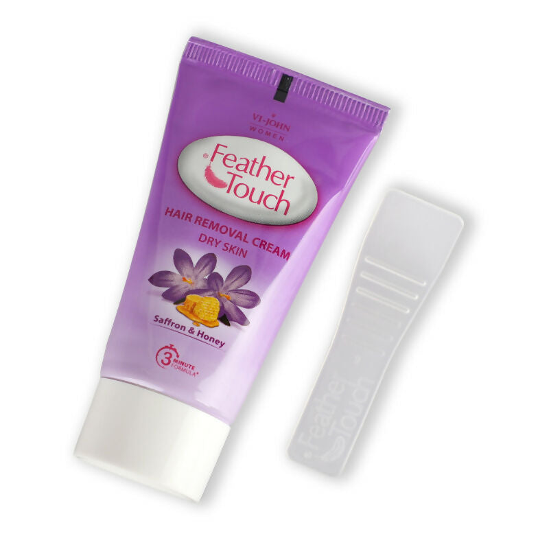 VI-JOHN Feather Touch Saffron & Honey Hair Removal Cream for Women for Dry Skin, Suitable for Legs, Underarms, Bikini Line, Arms | Grocsy