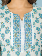 Aramya White Soft Cotton Floral Straight Kurta for Women | Grocsy