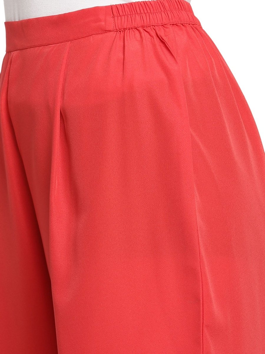 Ahalyaa Red Crepe Bandhani Gold Printed Kurta Pant With Dupatta | Grocsy