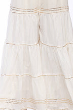 Mominos Fashion Cotton Off White Stripe With Gota Sharara | Grocsy
