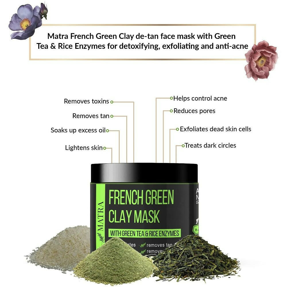 Matra French Green Clay Mask With Green Tea & Rice Enzymes | Grocsy