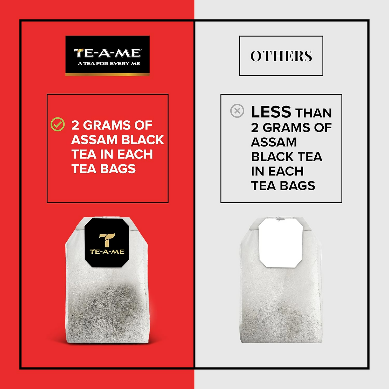 TE-A-ME Classic Assam Black Tea Bags | Grocsy