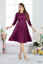 Joban Fashion Rayon Wine Color Tunic | Grocsy