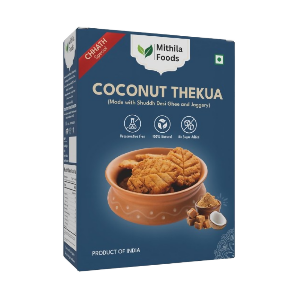 Mithila Foods Bihari Coconut Thekua With Desi Ghee Jaggery & Sesame Seeds | Grocsy